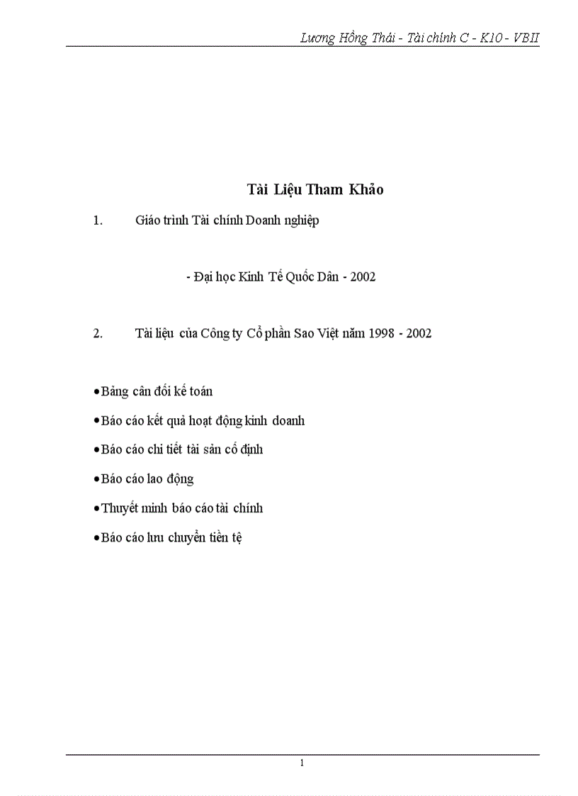 image for page Phân tích tình hình tài chính Công ty cổ phần Sao Việt 1