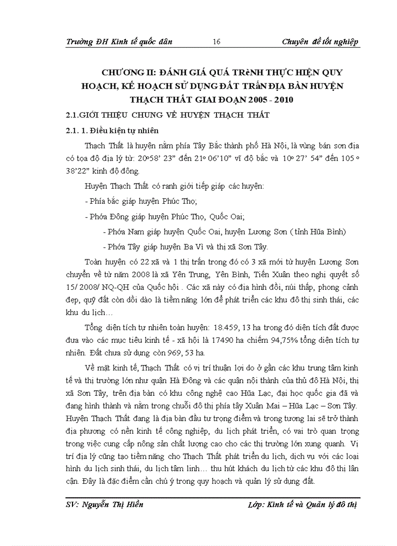 image for page Đánh giá quá trình thực hiện quy hoạch kế hoạch sử dụng đất trên đại bàn huyện Thạch Thất TP Hà Nội giai đoạn 2005 2010