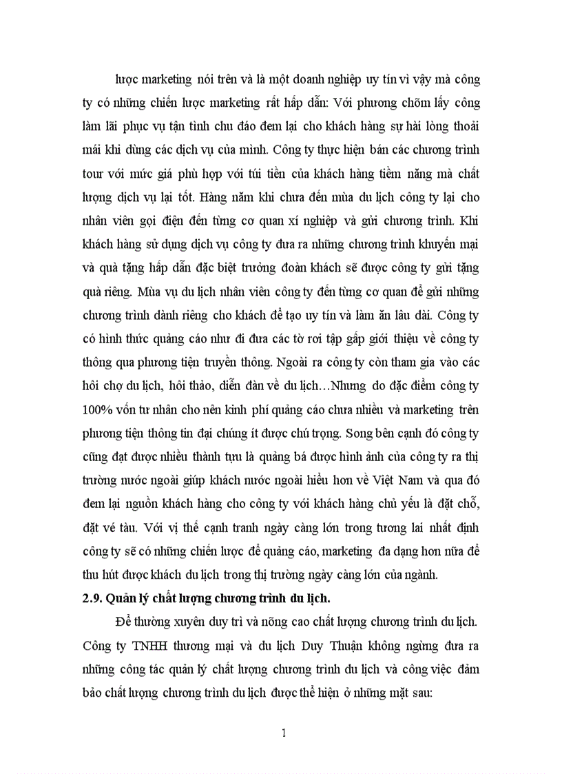 image for page Hoạt động kinh doanh lữ hành tại công ty TNHH thương mại và du lịch Duy Thuận