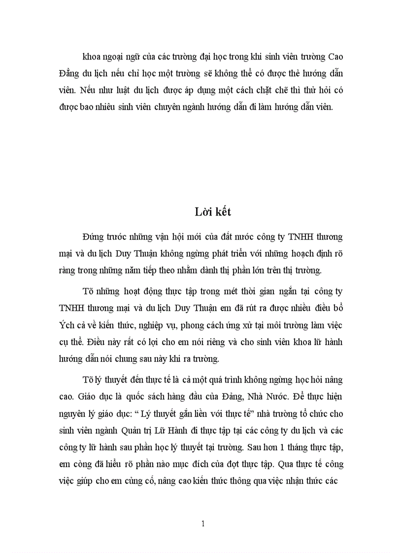 image for page Hoạt động kinh doanh lữ hành tại công ty TNHH thương mại và du lịch Duy Thuận