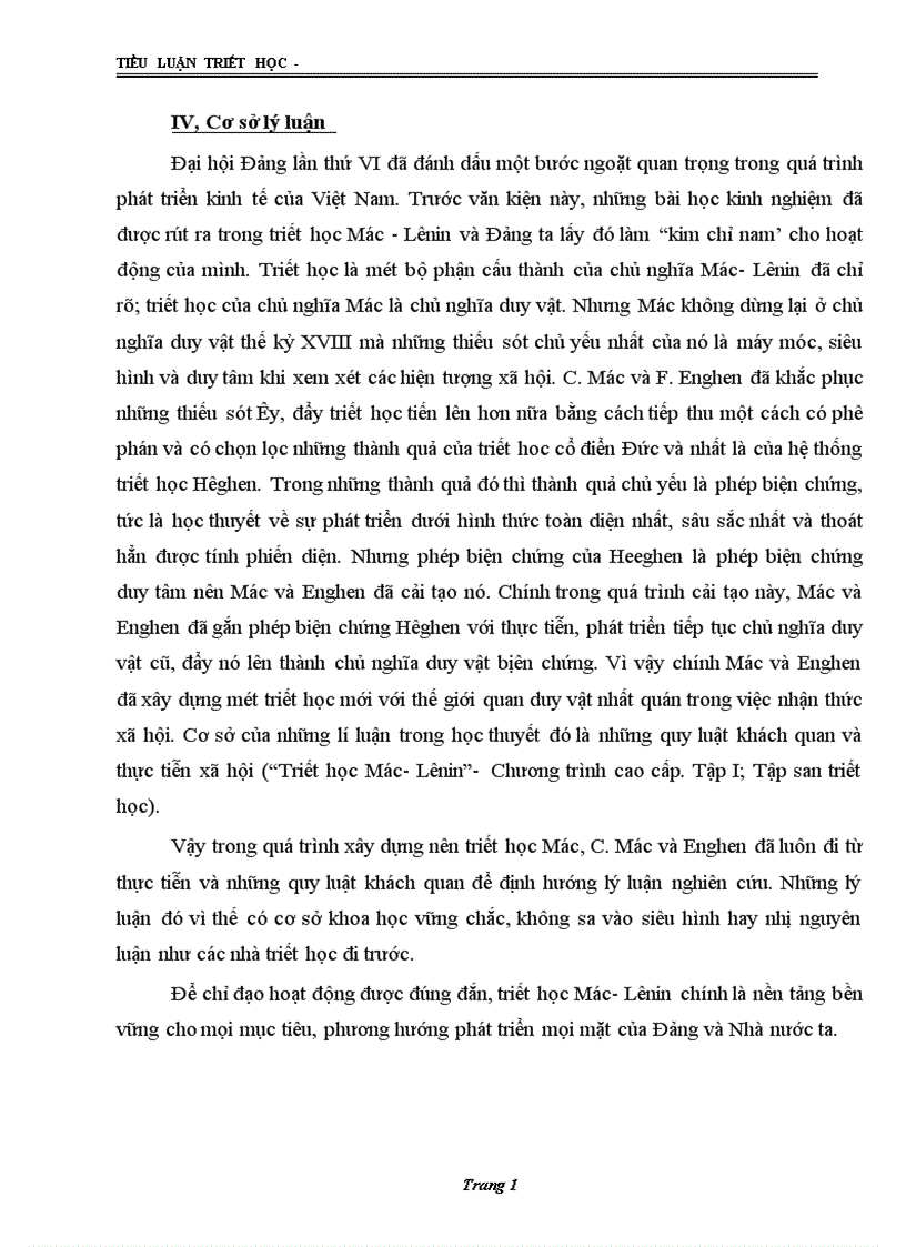 image for page Lý luận nhận thức vận dụng quan điểm đó vào nền kinh tế Việt Nam trước và sau mười năm đổi mới đến nay