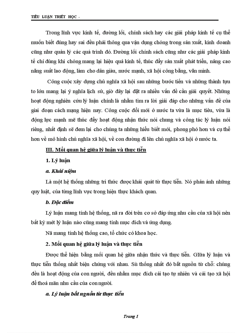 image for page Lý luận nhận thức vận dụng quan điểm đó vào nền kinh tế Việt Nam trước và sau mười năm đổi mới đến nay