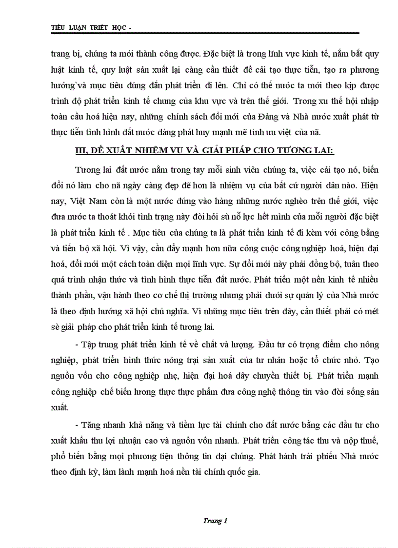 image for page Lý luận nhận thức vận dụng quan điểm đó vào nền kinh tế Việt Nam trước và sau mười năm đổi mới đến nay