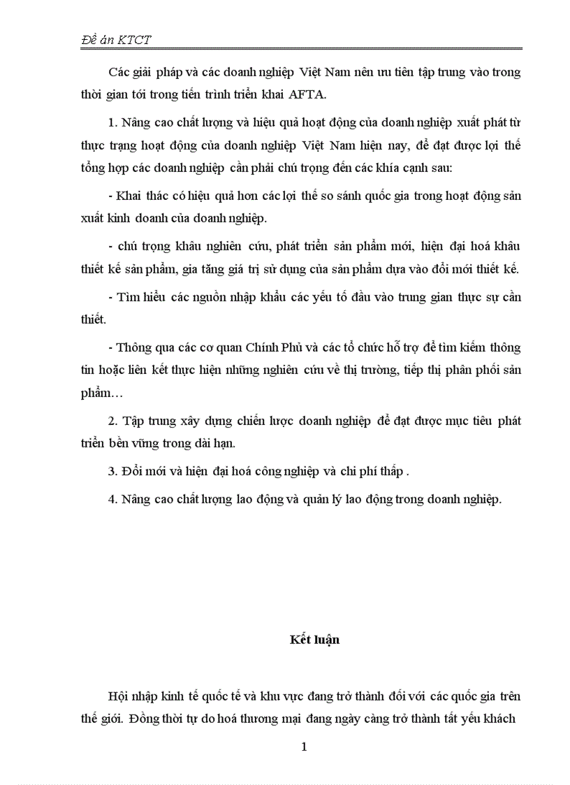 image for page Tiến trình hội nhập AFTA của Việt Nam