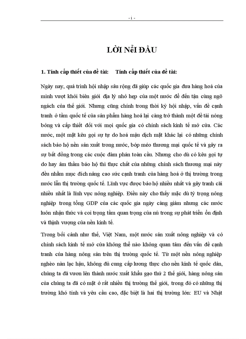 image for page Năng lực cạnh tranh của hàng nông sản xuất khẩu Việt Nam trên thị trường EU và Nhật Bản trong thời kỳ hội nhập WTO