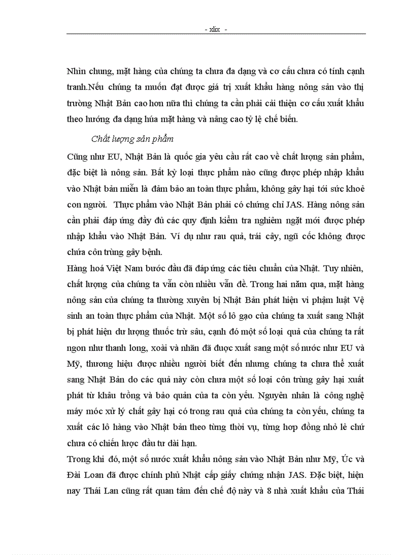 image for page Năng lực cạnh tranh của hàng nông sản xuất khẩu Việt Nam trên thị trường EU và Nhật Bản trong thời kỳ hội nhập WTO