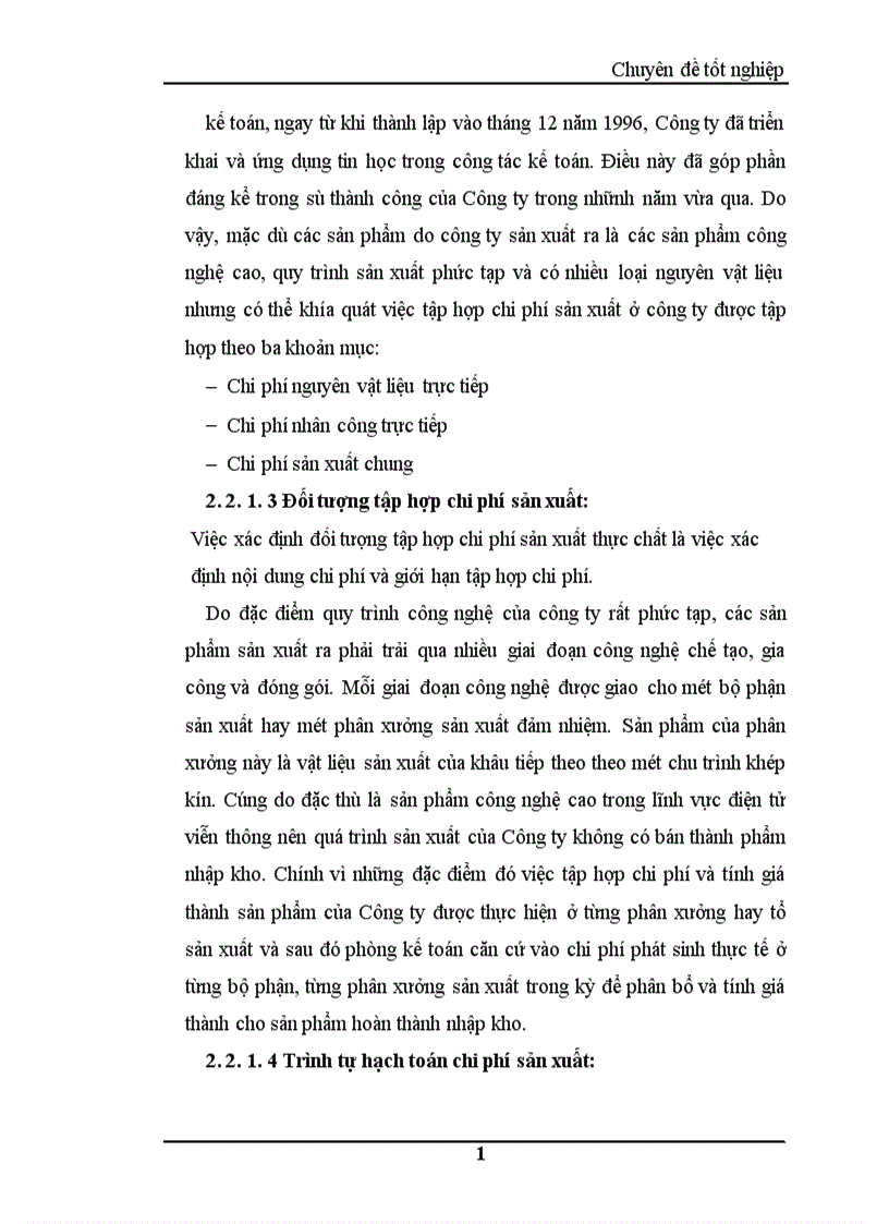 image for page Hoàn thiện kế toán chi phí sản xuất và tính giá thành sản phẩm tại Công ty cổ phần phát triển Thăng Long 1
