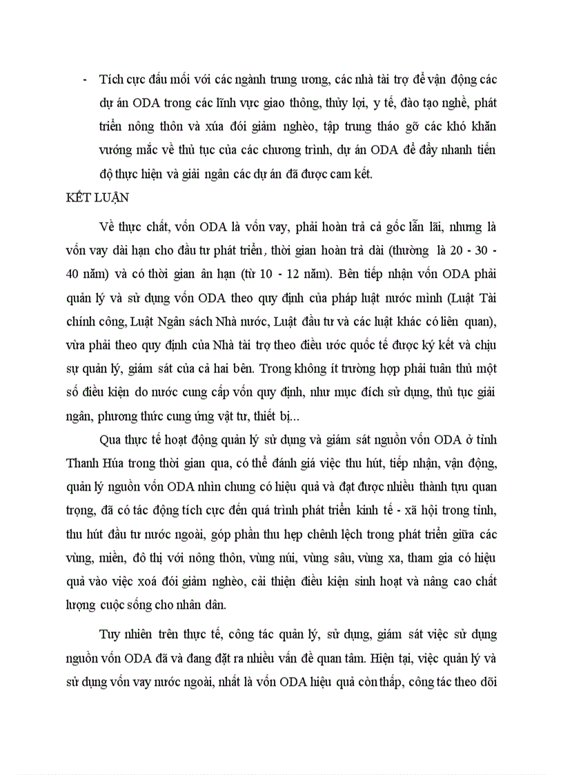 image for page Quản lý nguồn vốn hỗ trợ phát triển chính thức ODA trên địa bàn tỉnh Thanh Hóa từ năm 2005 2007 và giải pháp cho những năm tiếp theo