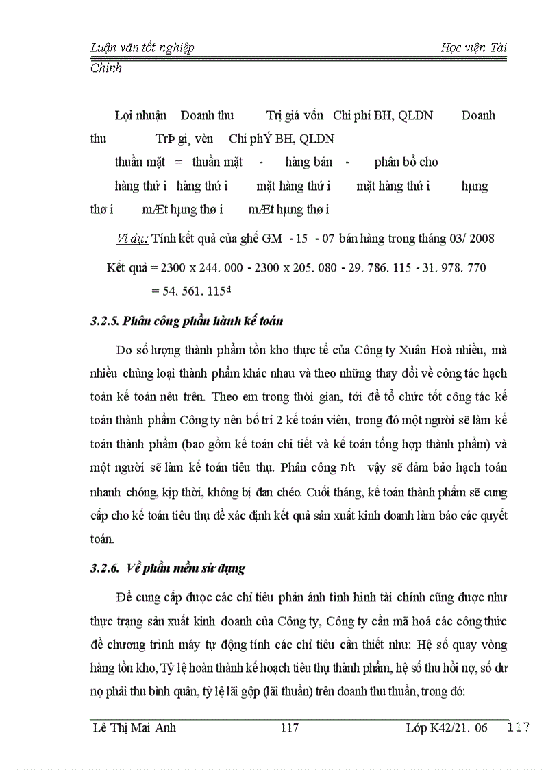 image for page Tổ chức công tác kế toán thành phẩm tiêu thụ thành phẩm và xác định kết quả kinh doanh tại Công ty TNHH Nhà nước một thành viên Xuân Hoà