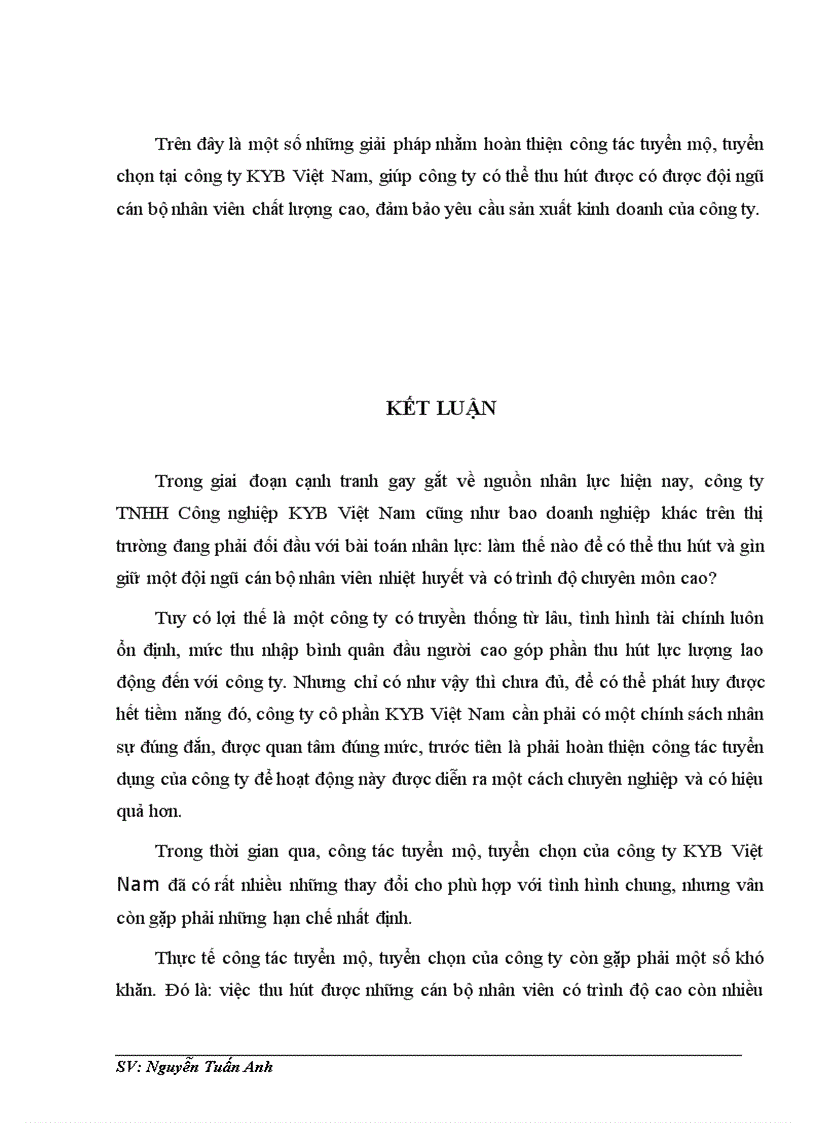image for page Hoàn thiện công tác tuyển mộ và tuyển chọn nhân lực tại công ty TNHH Công nghiệp KYB Việt Nam