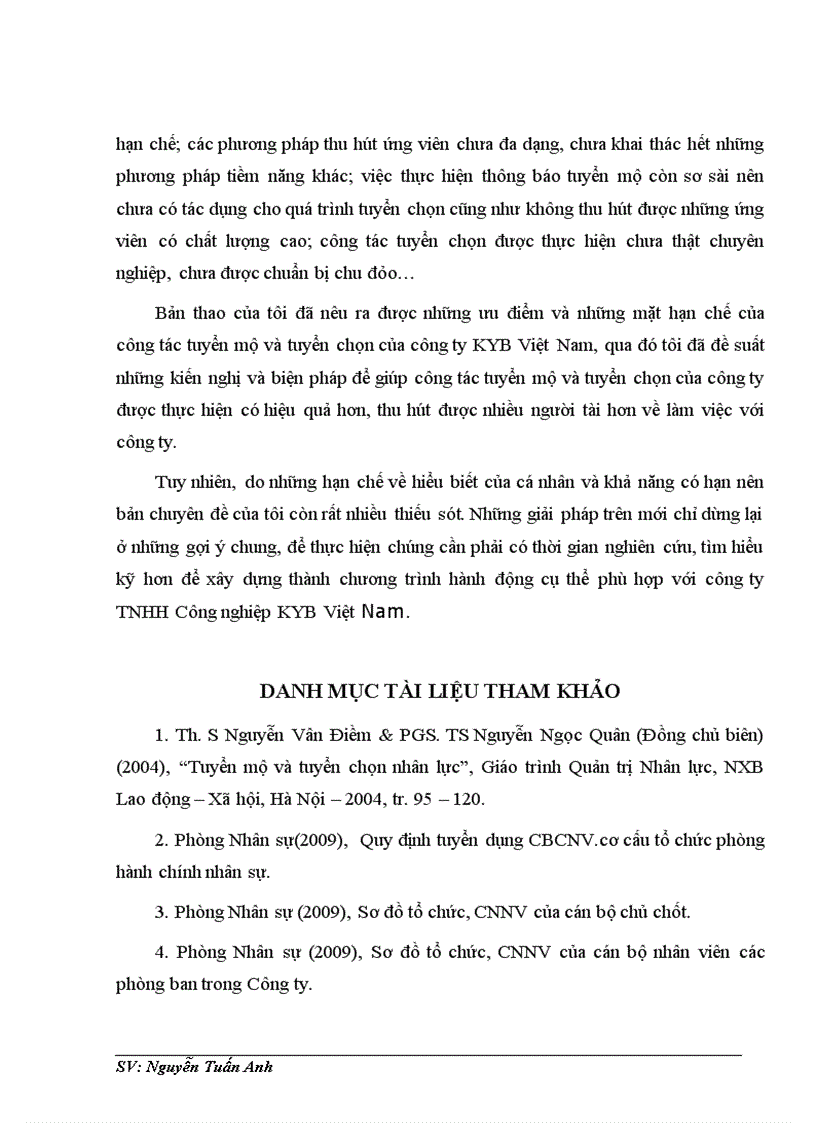 image for page Hoàn thiện công tác tuyển mộ và tuyển chọn nhân lực tại công ty TNHH Công nghiệp KYB Việt Nam