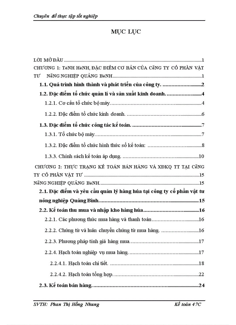 image for page Hoàn thiện kế toán bán hàng và xác định kết quả tiêu thụ tại Công ty cổ phần vật tư nông nghiệp Quảng Bình
