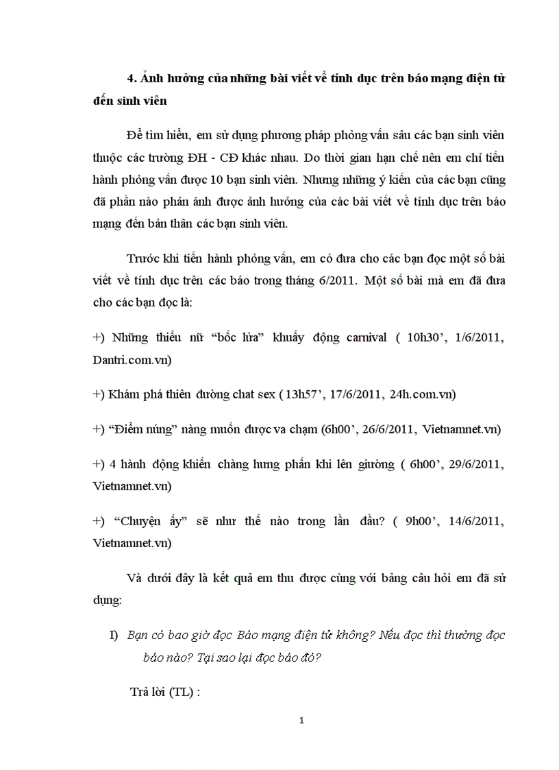 image for page Ảnh hưởng của các bài viết về vấn đề tính dục trên báo mạng điện tử đối với sinh viên