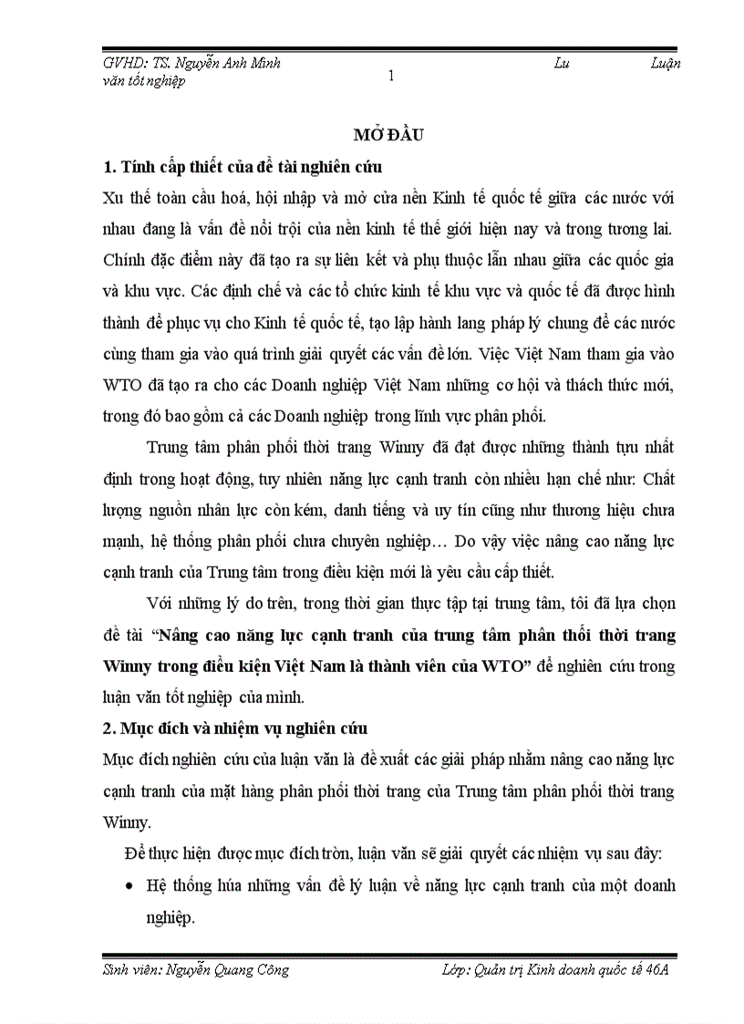 image for page Nâng cao năng lực cạnh tranh của trung tâm phân thối thời trang Winny trong điều kiện Việt Nam là thành viên của WTO