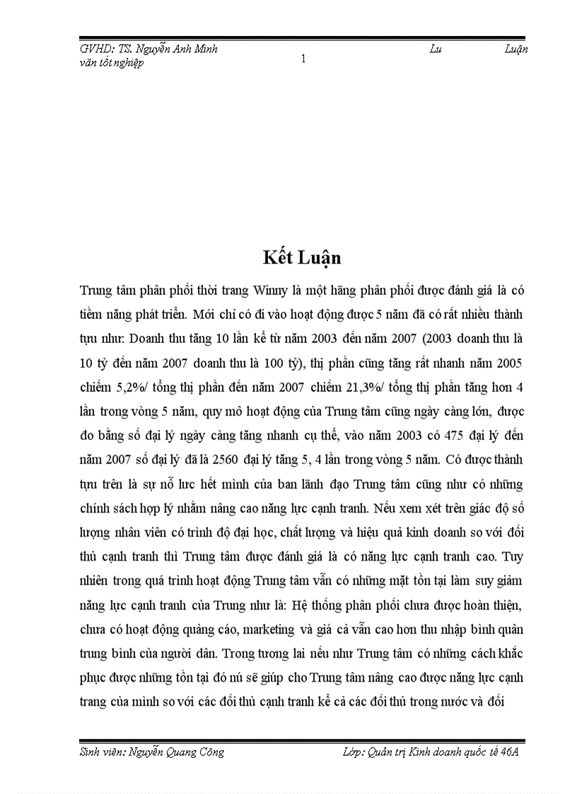 image for page Nâng cao năng lực cạnh tranh của trung tâm phân thối thời trang Winny trong điều kiện Việt Nam là thành viên của WTO