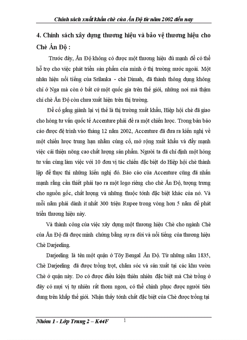 image for page Chính sách xuất khẩu Chè của Ấn Độ từ năm 2002 đến nay