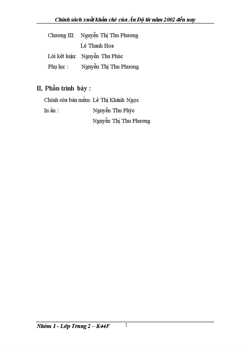 image for page Chính sách xuất khẩu Chè của Ấn Độ từ năm 2002 đến nay