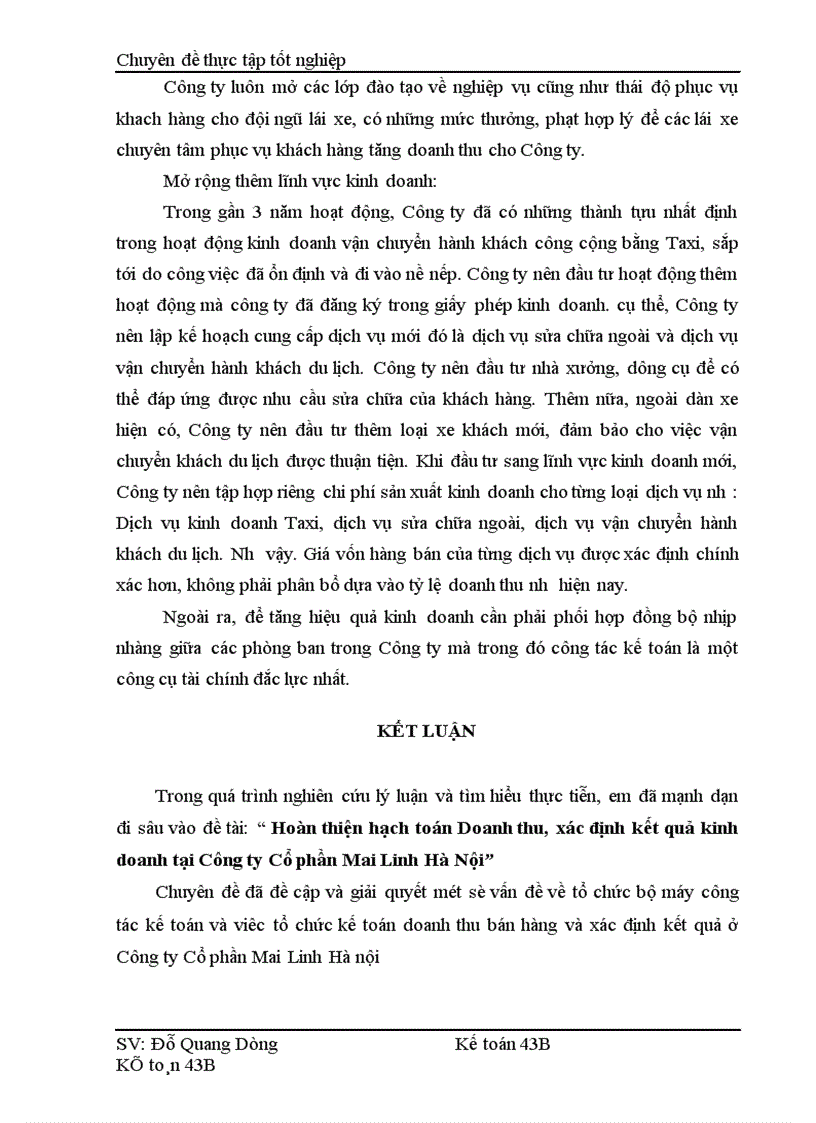 image for page Hoàn thiện hạch toán Doanh thu xác định kết quả kinh doanh tại Công ty Cổ phần Mai Linh Hà Nội 1