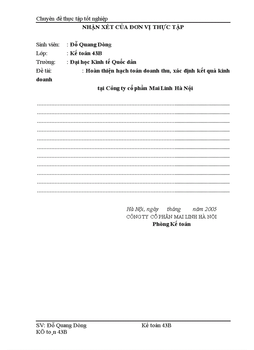 image for page Hoàn thiện hạch toán Doanh thu xác định kết quả kinh doanh tại Công ty Cổ phần Mai Linh Hà Nội 1