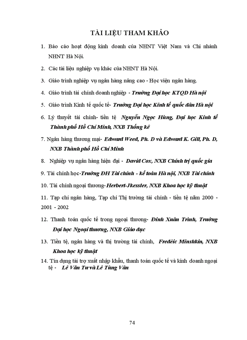 image for page Giải pháp mở rộng hoạt động tín dụng tài trợ xuất nhập khẩu tại Ngân hàng ngoại thương Hà Nội