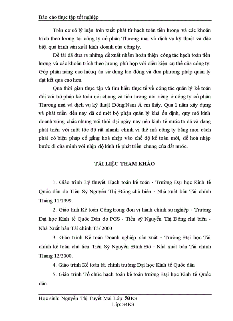 image for page Kế toán tiền lương và các khoản trích theo lương tại Công ty cổ phần Thương Mại và dịch vụ kỹ thuật Đông Nam á 1