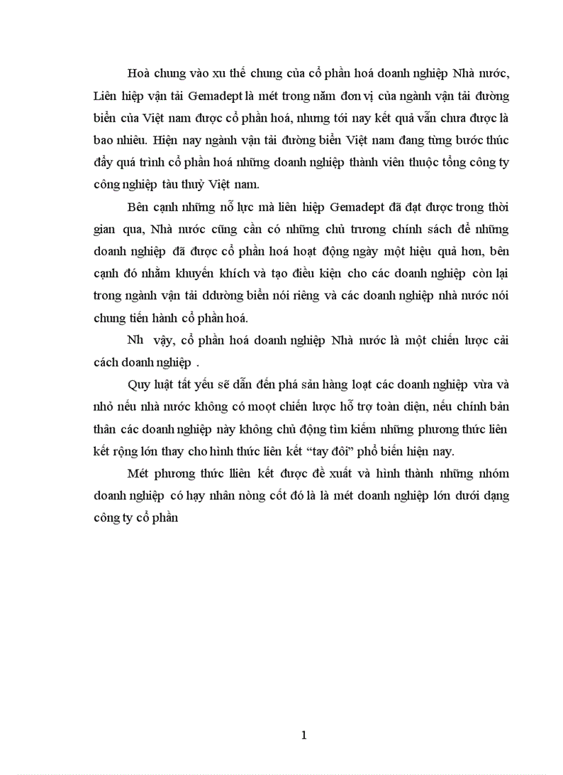 image for page Thực trạng cổ phần hoá doanh nghiệp Nhà nước ở nước ta một ví dụ cụ thể mà sinh viên được biết