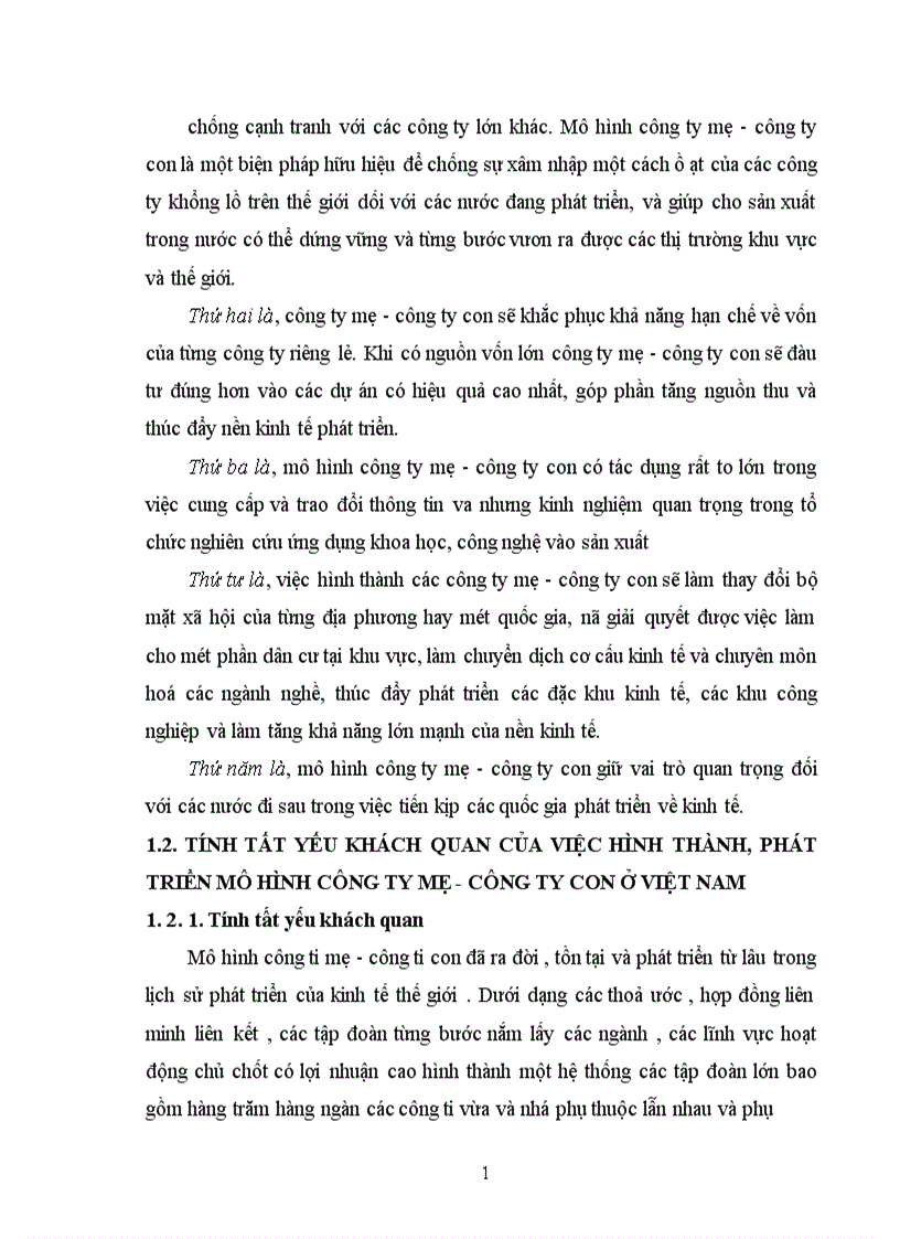image for page Tính tất yếu khách quan và con đường hình thành công ty mẹ công ty con ở Việt Nam