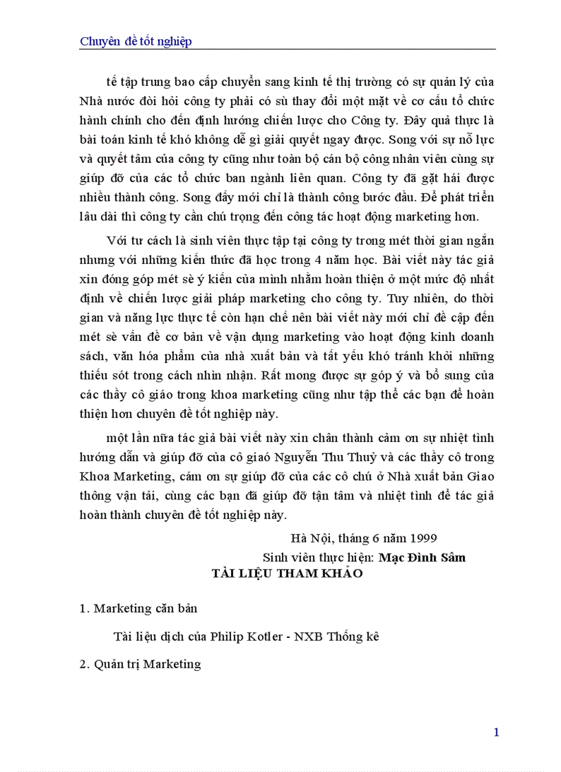 image for page Một số giải pháp marketing nhằm nâng cao hiệu quả sản xuất kinh doanh của Nhà xuất bản Giao thông vận tải 1