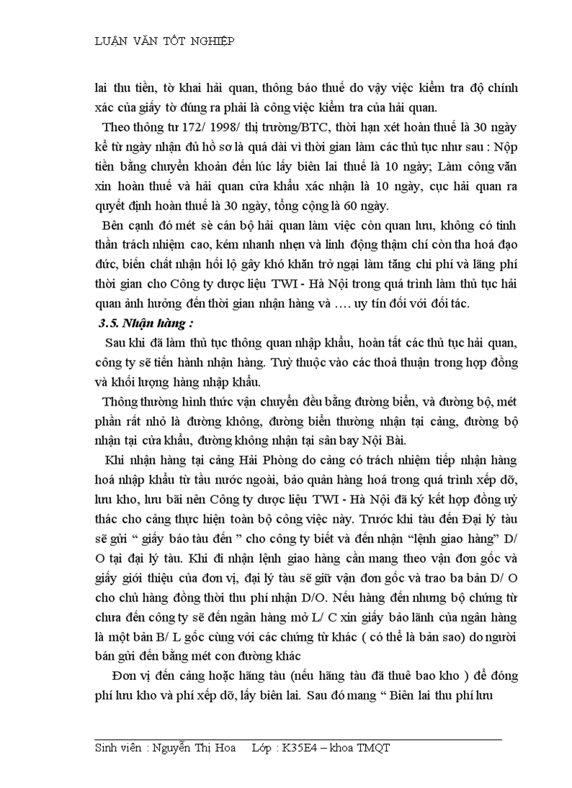 image for page Hoàn thiện quy trình nhập khẩu nguyên liệu và thành phẩm tân dược tại Công ty dược liệu TWI Hà Nội