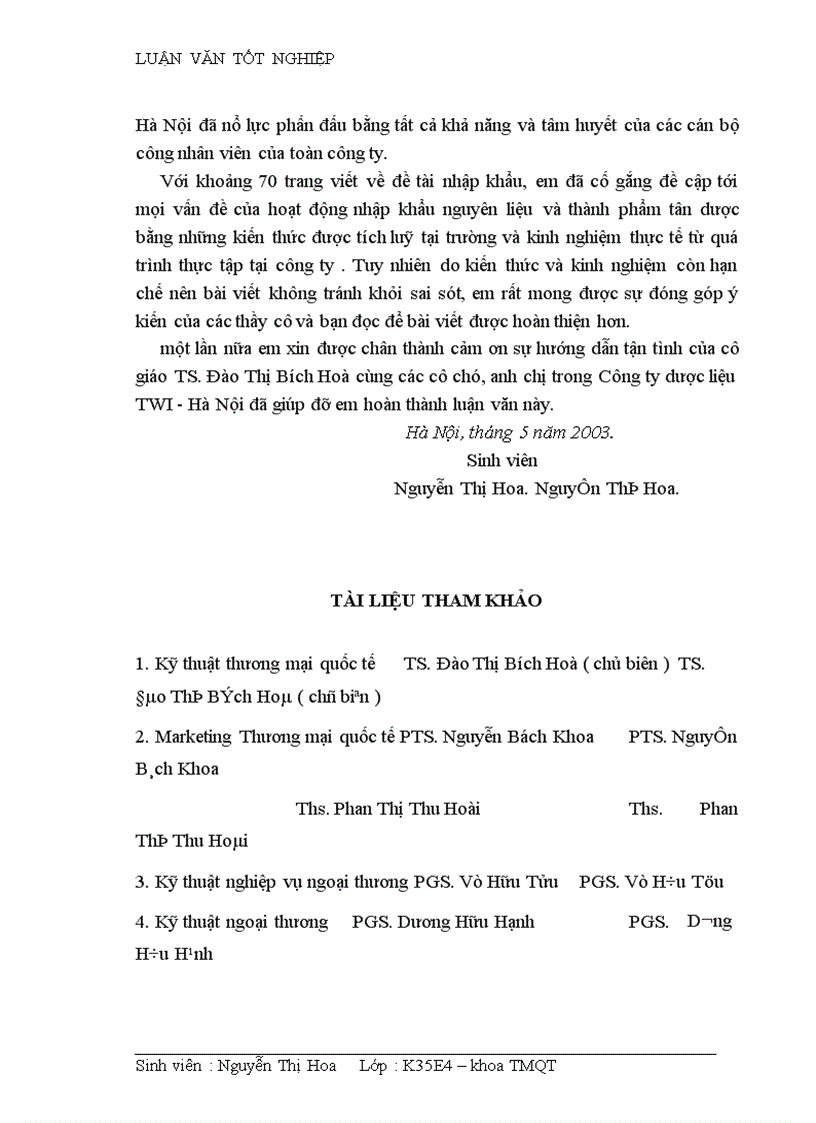 image for page Hoàn thiện quy trình nhập khẩu nguyên liệu và thành phẩm tân dược tại Công ty dược liệu TWI Hà Nội