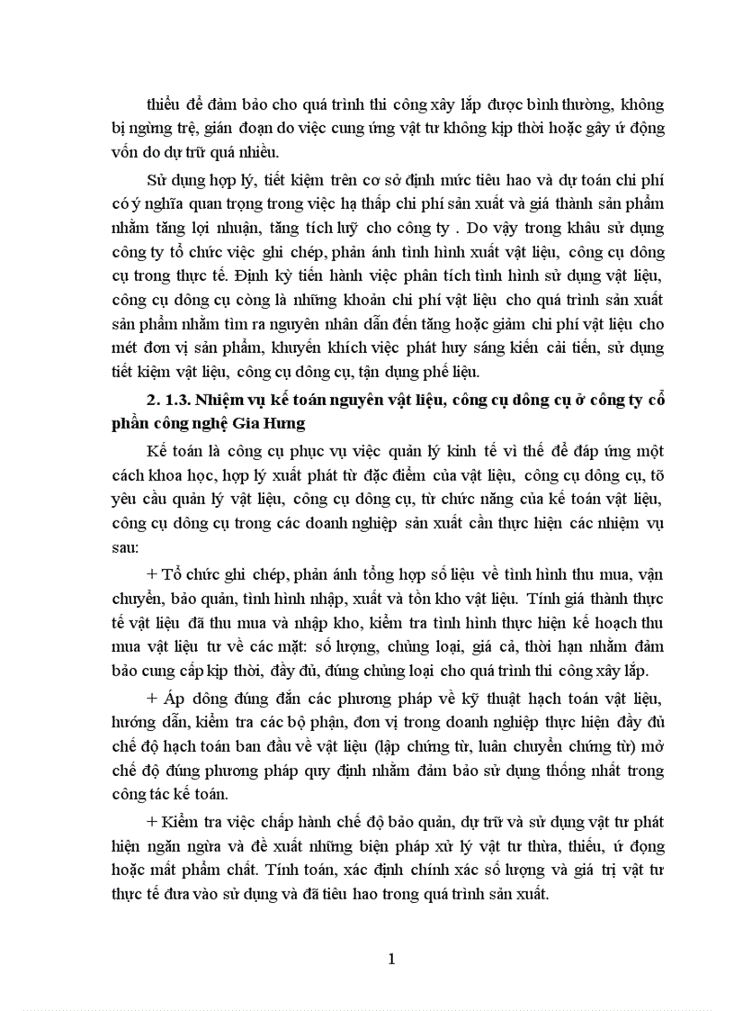 image for page Thực trạng kế toán nguyên vật liệu công cụ dụng cụ ở Công ty cổ phần công nghệ Gia Hưng