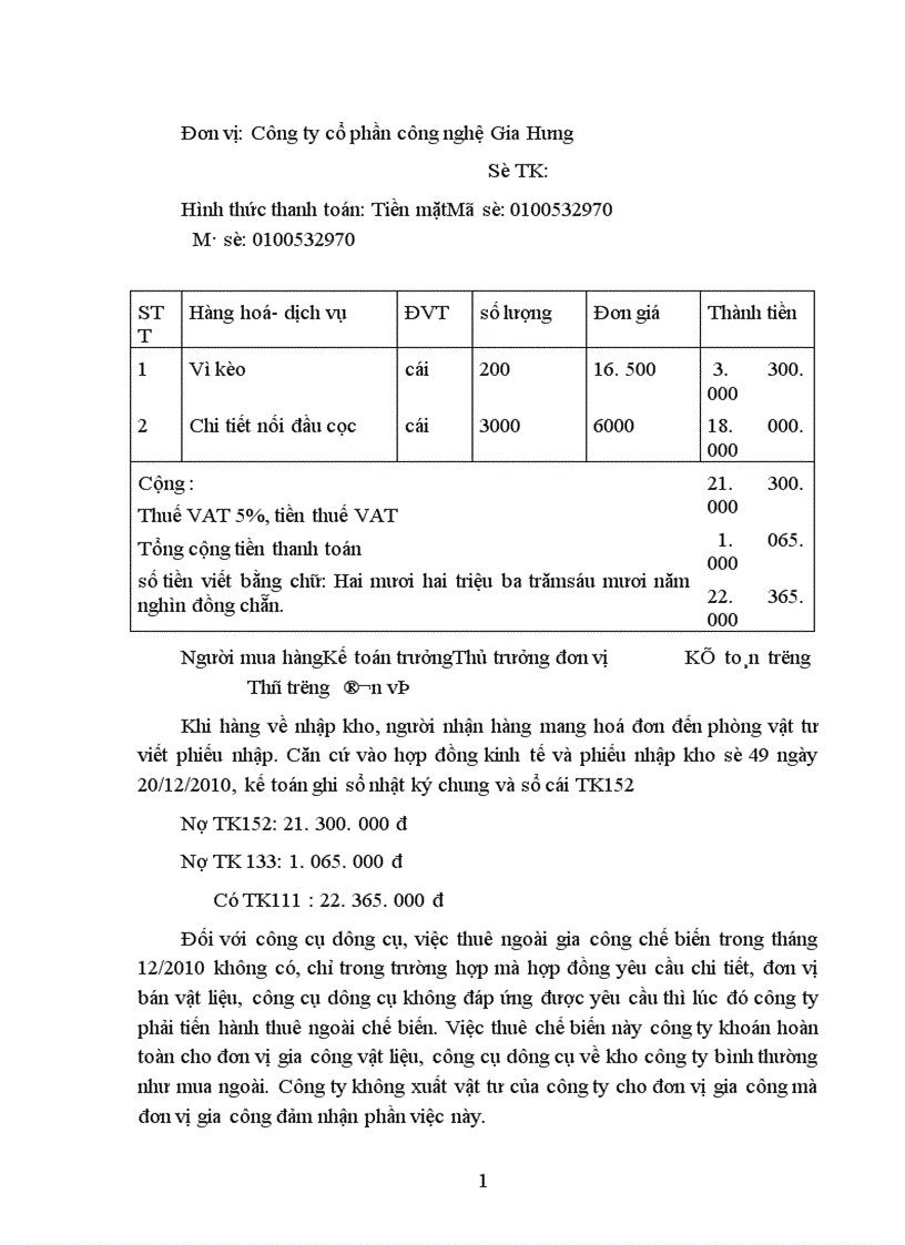 image for page Thực trạng kế toán nguyên vật liệu công cụ dụng cụ ở Công ty cổ phần công nghệ Gia Hưng