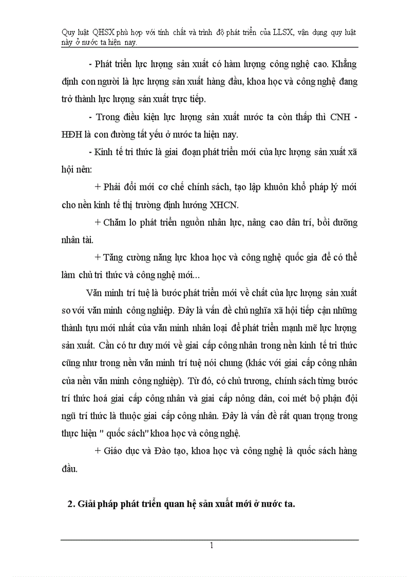 image for page Quy luật QHSX phù hợp với tính chất và trình độ phát triển của LLSX vận dụng quy luật này ở nước ta hiện nay 1
