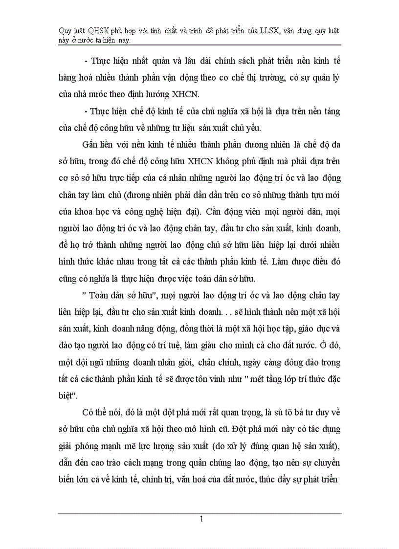 image for page Quy luật QHSX phù hợp với tính chất và trình độ phát triển của LLSX vận dụng quy luật này ở nước ta hiện nay 1