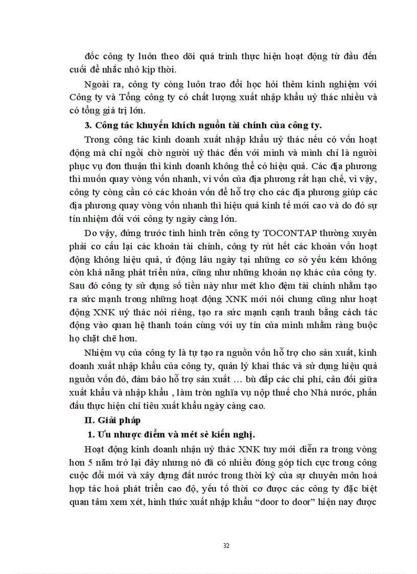 image for page Các biện pháp nâng cao hiệu quả XNK uỷ thác ở Công ty TOCONTAP Hà nội