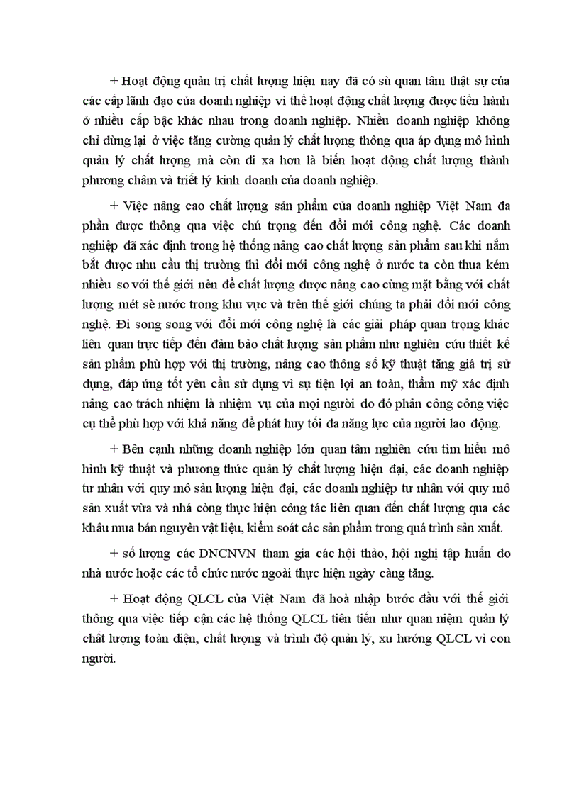 image for page Quản lý chất lượng thực trạng và một số giải pháp nhằm áp dụng một cách hợp lý và hiệu quả hệ thống quản trị chất lượng trong các DNCN Việt Nam 1