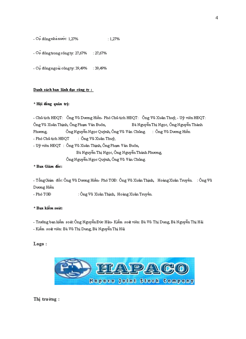 Phân tích tài chính Công ty cổ phần HAPACO