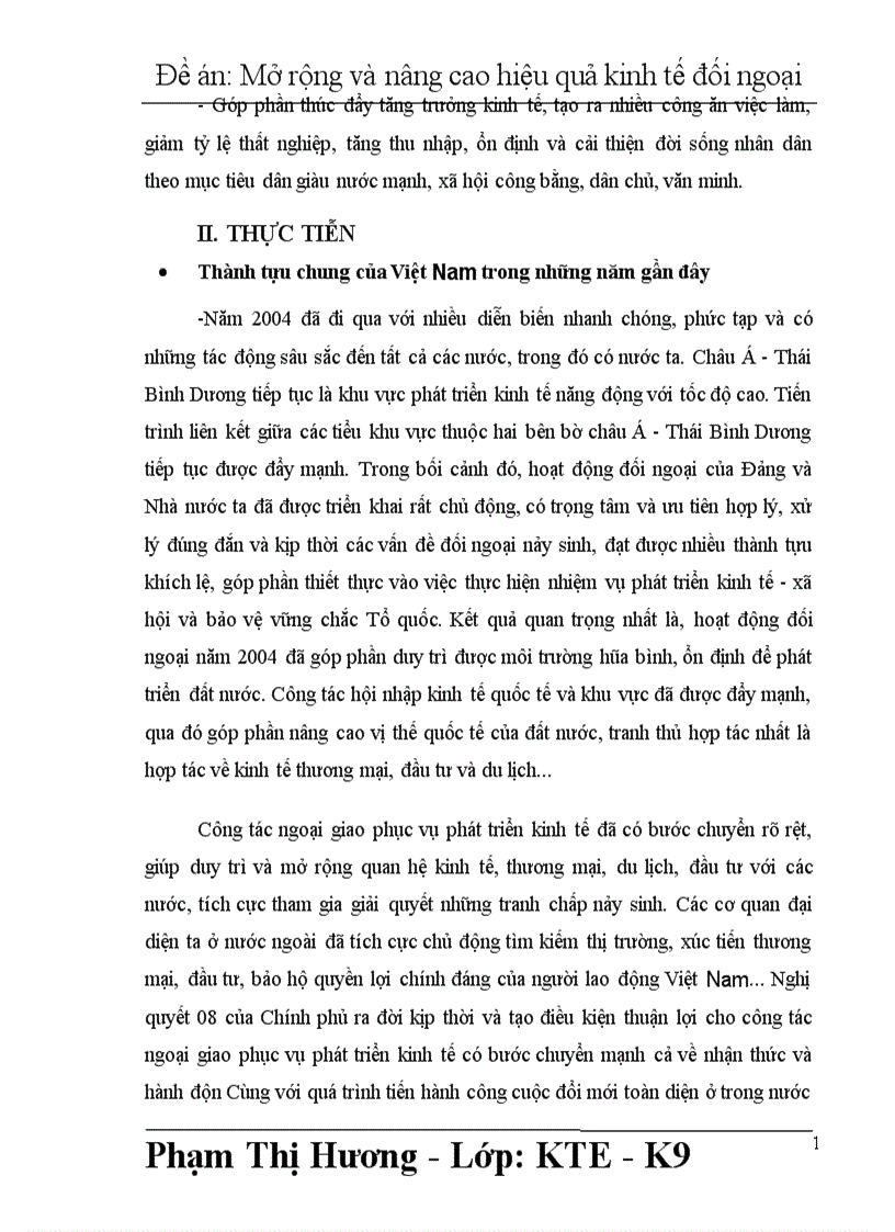 Mở rộng và nâng cao hiệu quả kinh tế đối ngoại