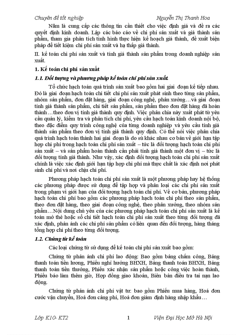 image for page Kế toán tập hợp chi phí sản xuất và tính giá thành sản phẩm tại Xí nghiệp May Xuất khẩu Thanh Trì 1