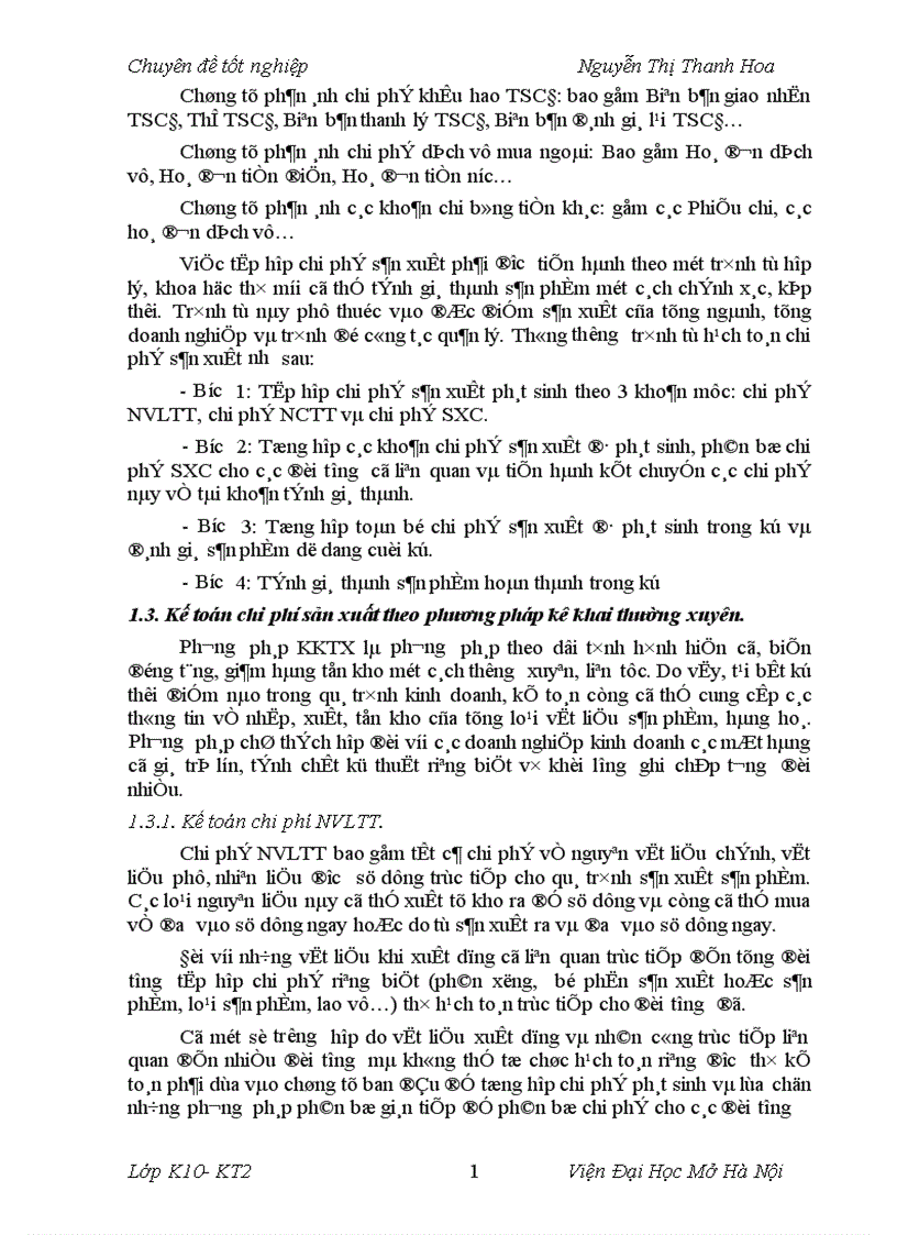 image for page Kế toán tập hợp chi phí sản xuất và tính giá thành sản phẩm tại Xí nghiệp May Xuất khẩu Thanh Trì 1