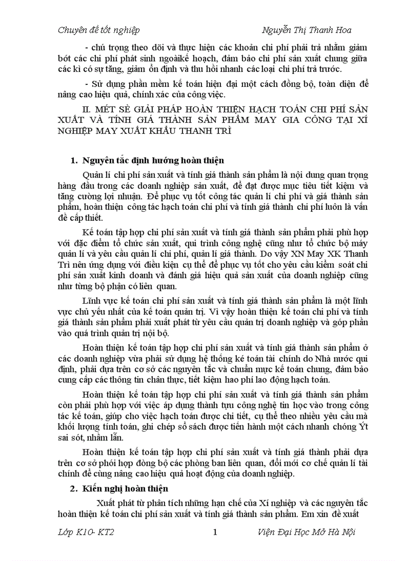 image for page Kế toán tập hợp chi phí sản xuất và tính giá thành sản phẩm tại Xí nghiệp May Xuất khẩu Thanh Trì 1