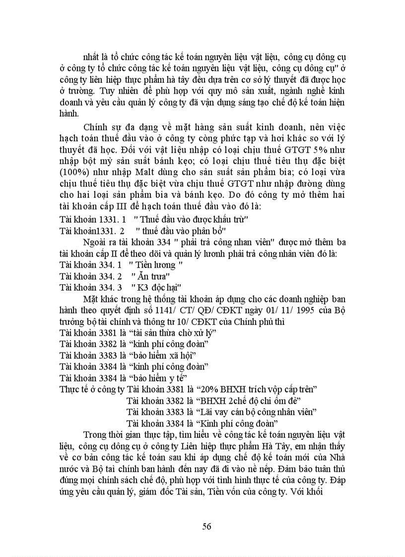 image for page Tổ chức công tác kế toán nguyên vật liệu công cụ dụng ở công ty liên hiệp thực phẩm Hà tây 1