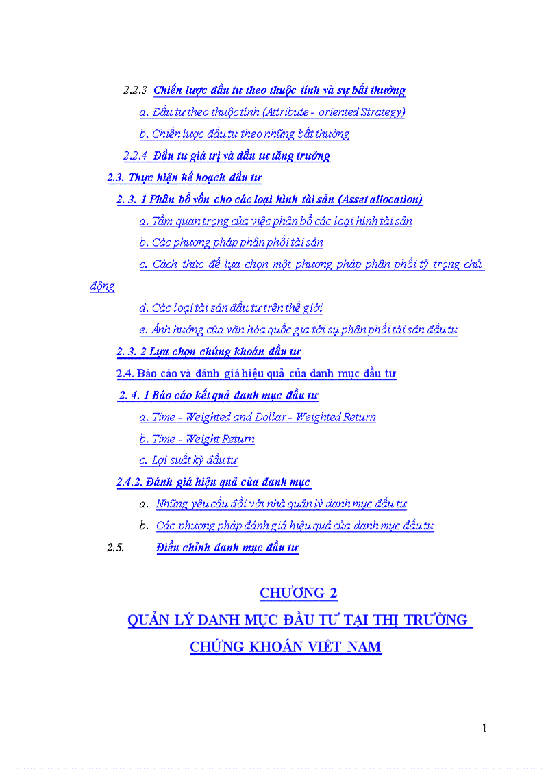 image for page Danh mục đầu tư