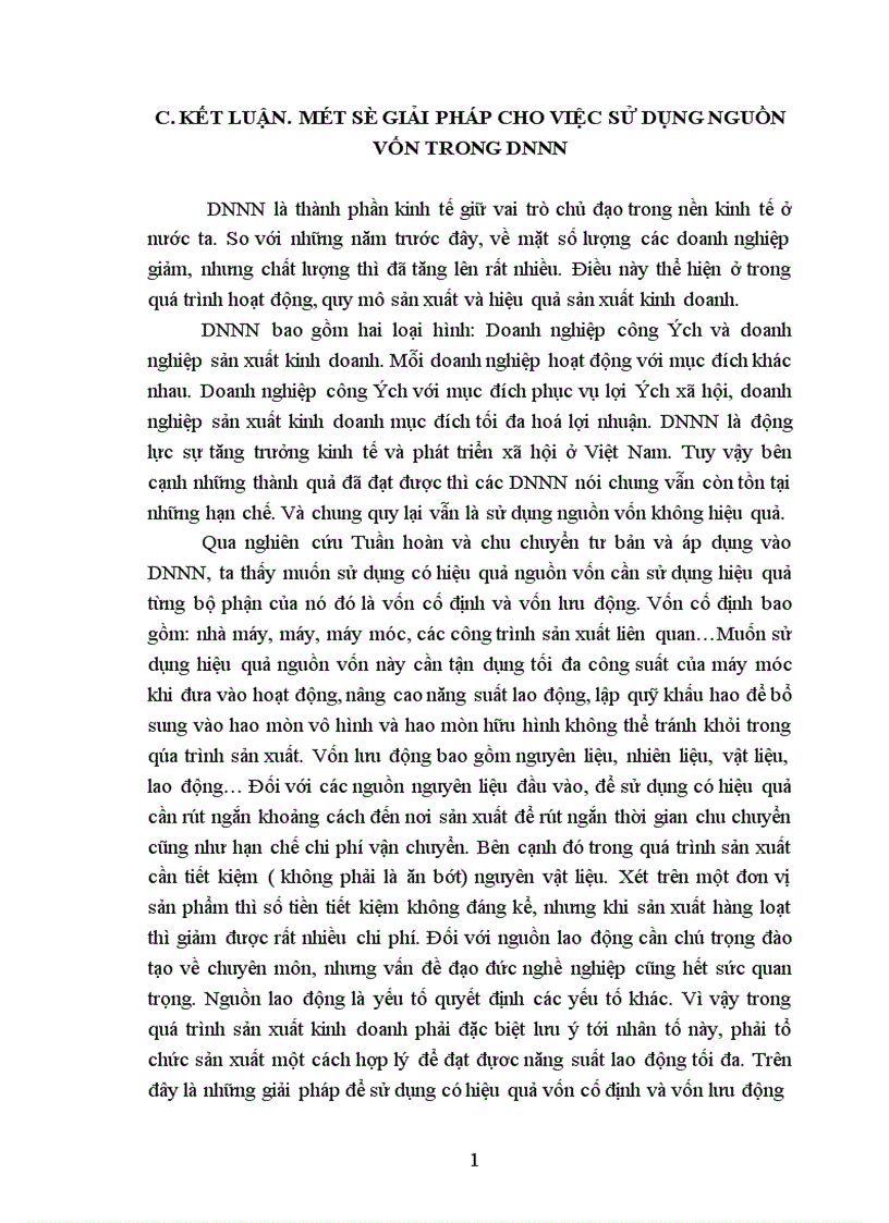 image for page Lý luận tuần hoàn và chu chuyển tư bản với việc sử dụng có hiệu quả các nguồn vốn trong doanh nghiệp của nhà nước 1