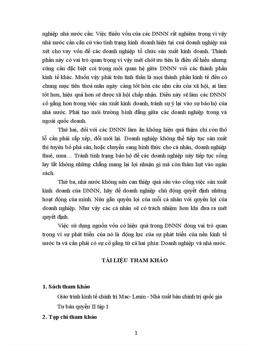 image for page Lý luận tuần hoàn và chu chuyển tư bản với việc sử dụng có hiệu quả các nguồn vốn trong doanh nghiệp của nhà nước 1