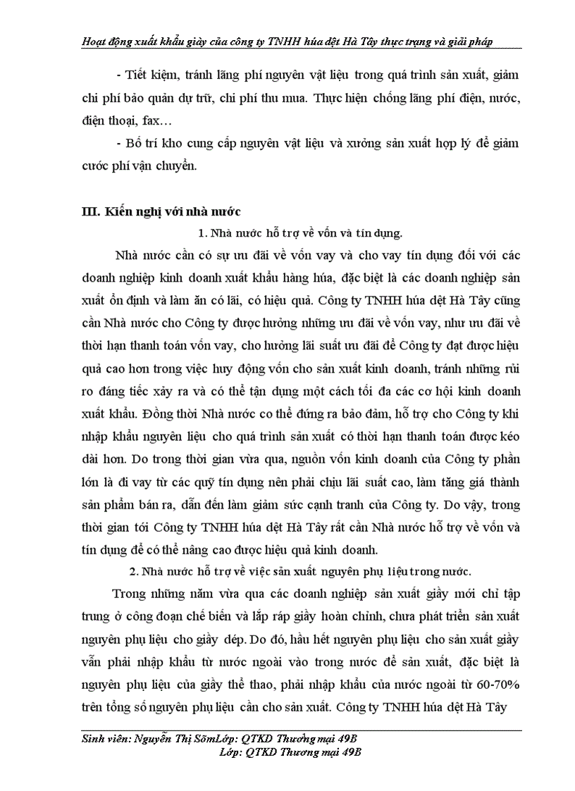 image for page Hoạt động xuất khẩu giày của công ty TNHH hóa dệt Hà Tây thực trạng và giải pháp