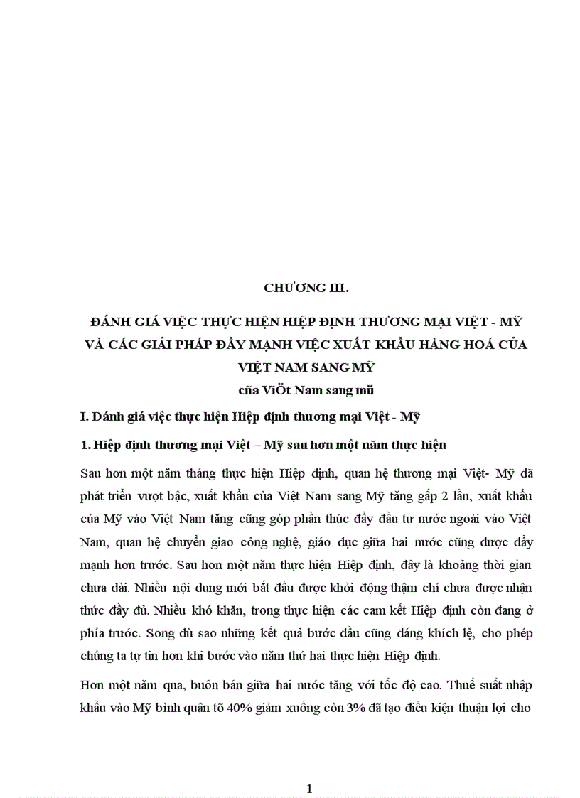 image for page Hiệp định thương MạI Việt Mỹ với vấn đề xuất khẩu hàng hoá của Việt Nam sang Mỹ