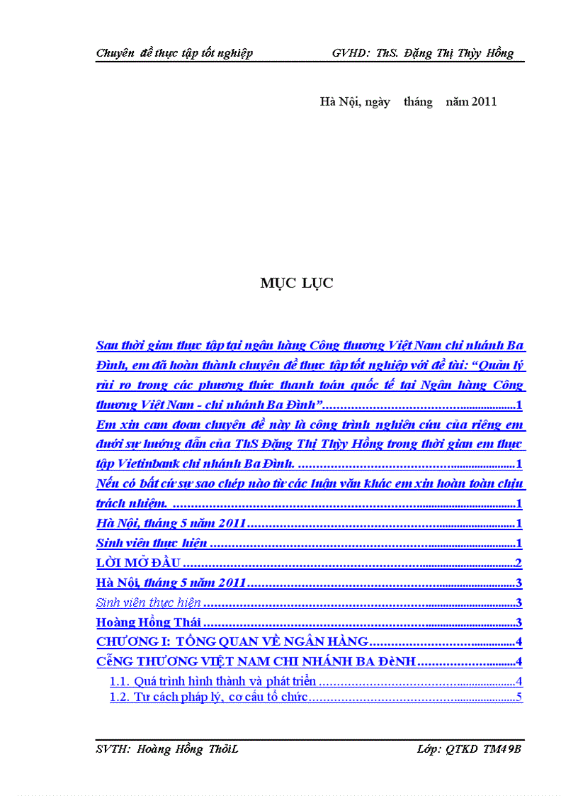 image for page Quản lý rủi ro trong các phương thức thanh toán quốc tế tại Ngân hàng Công thương Việt Nam chi nhánh Ba Đình