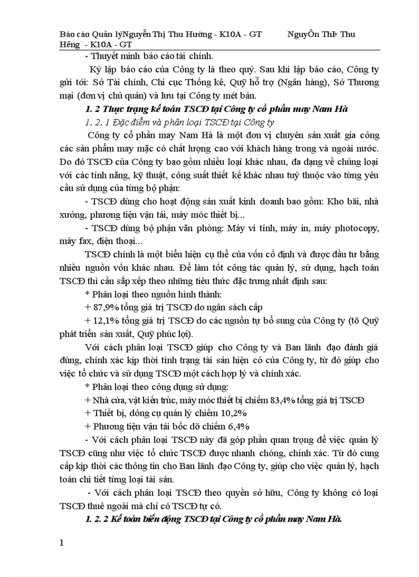 image for page Công tác quản lý TSCĐ và nâng cao hiệu quả sử dụng TSCĐ tại Công ty cổ phần may Nam Hà 1