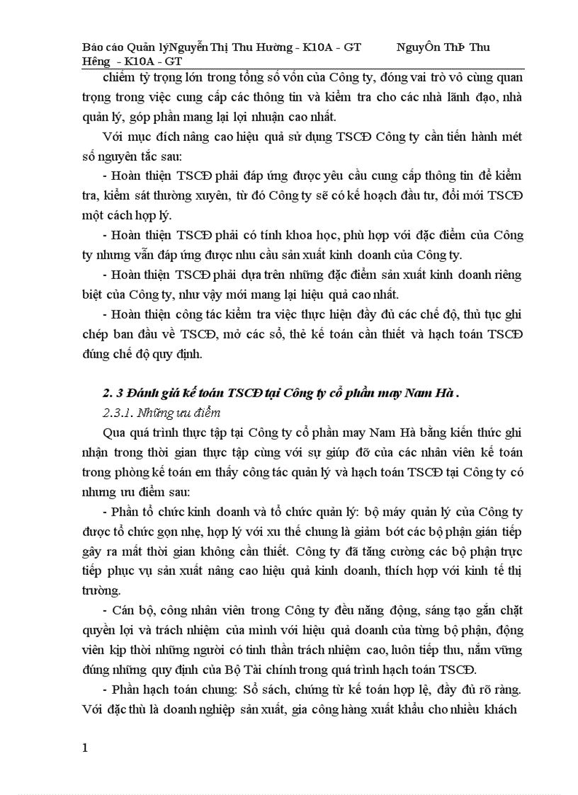 image for page Công tác quản lý TSCĐ và nâng cao hiệu quả sử dụng TSCĐ tại Công ty cổ phần may Nam Hà 1